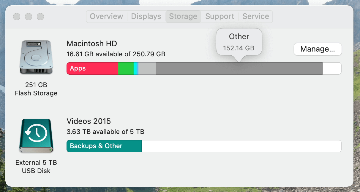 macOS “Other” in the Storage tab