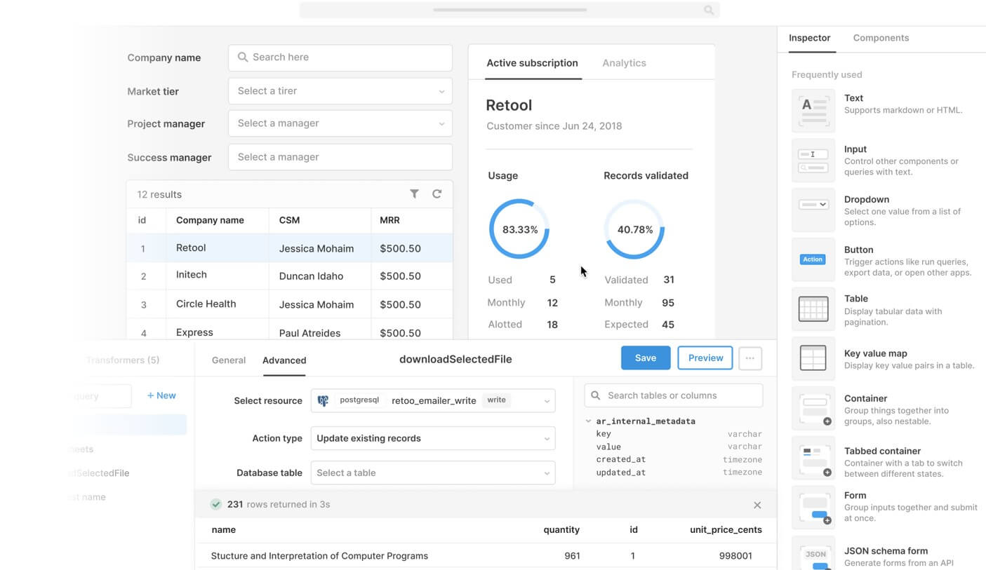 Screenshot of Retool